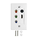 Component + HDMI + Toslink Wall Plate Kit - White