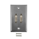 2-Port DVI Wall Plate Kit - Stainless Steel