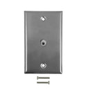 3.5mm Stereo Single Gang Wall Plate Kit - Stainless Steel
