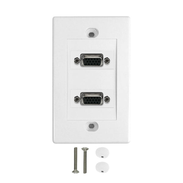 2-Port VGA Wall Plate Kit - White