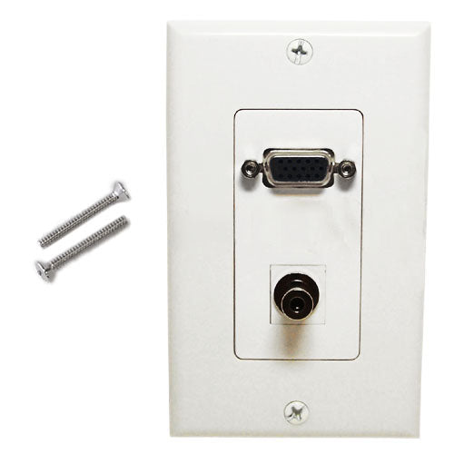 VGA + 1-Port 3.5mm Wall Plate Kit Decora White