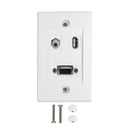 1-Port VGA + 1-Port USB + 1-Port 3.5mm Wall Plate Kit - White