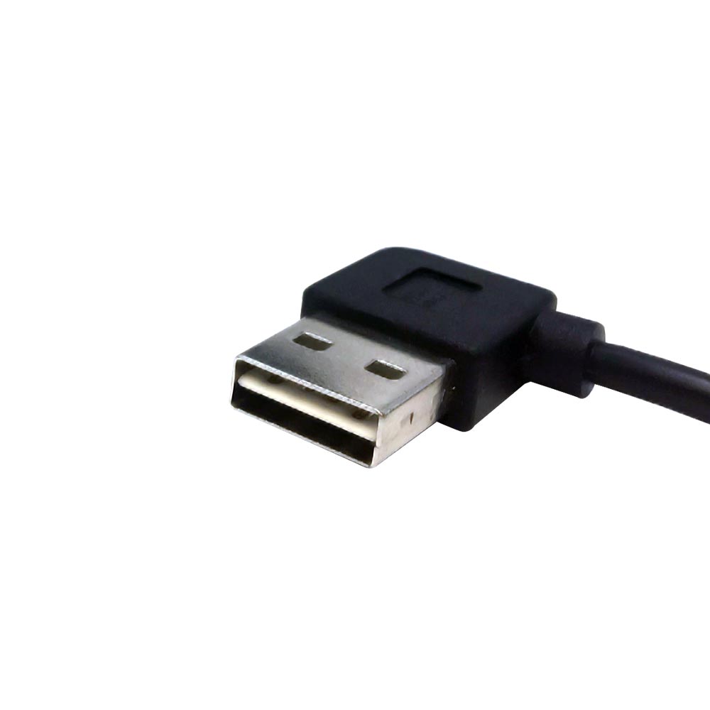 USB 2.0 A Right/Left Angle Male to A Straight Female Cable - Black