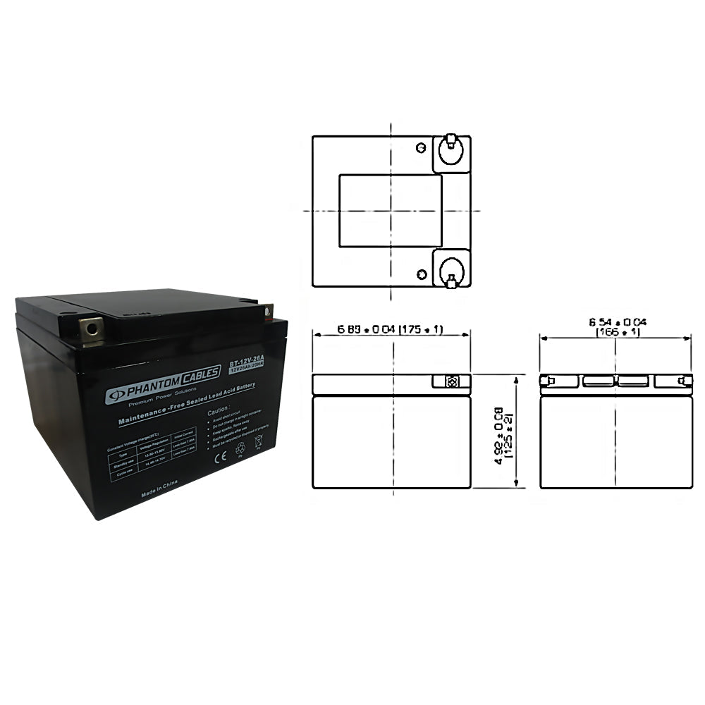 Sealed Lead Acid AGM Battery 12V 26amp x 2